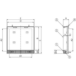 ボーダースリット（スリット幅60mm） T荷重：T-2(歩行用兼用)　蓋+枠セット