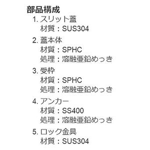 ボーダースリット（スリット幅60mm） T荷重：T-2(歩行用兼用)　蓋+枠セット