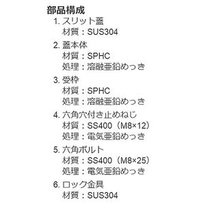 ボーダースリット（スリット幅60mm） T荷重：T-2(歩行用兼用)　蓋+枠セット