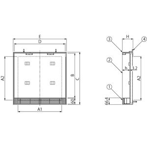 ボーダースリット（スリット幅60mm） T荷重：T-2(歩行用兼用) 蓋+枠セット