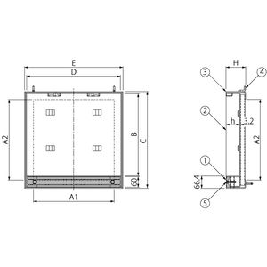 ボーダースリット（スリット幅60mm） T荷重：T-2(歩行用兼用) 蓋+枠セット