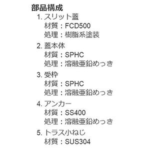 ボーダースリット（スリット幅60mm） T荷重：T-2(歩行用兼用) 蓋+枠セット