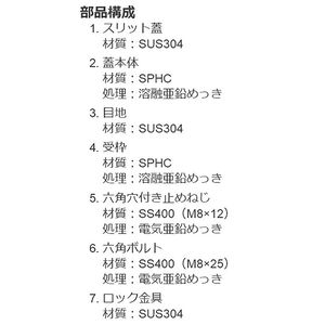 ボーダースリット（スリット幅100mm） T荷重：T-14　蓋+枠セット