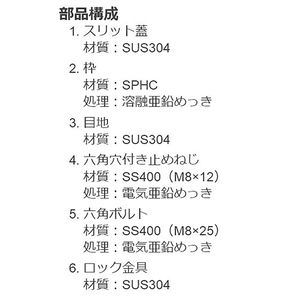 ボーダースリット（スリット幅100mm） T荷重：T-14　枠：定尺1m