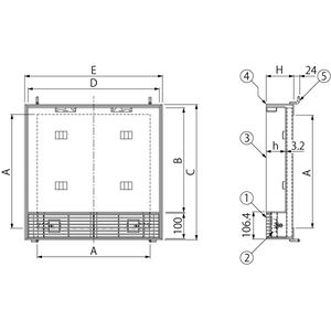 ボーダースリット（スリット幅100mm） T荷重：T-2(歩行用兼用)　蓋+枠セット