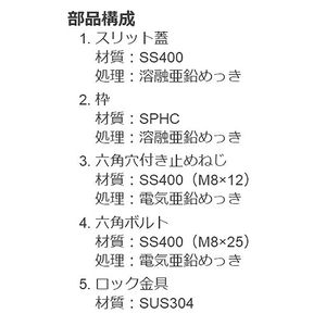 ボーダースリット（スリット幅100mm） T荷重：T-14　枠：定尺1m