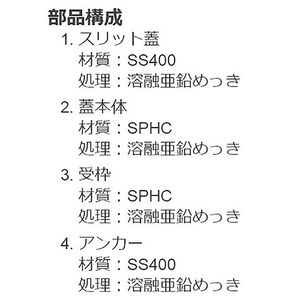 ボーダースリット（スリット幅100mm） T荷重：T-2(歩行用兼用)　蓋+枠セット