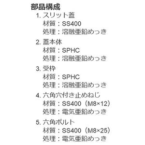 ボーダースリット（スリット幅100mm） T荷重：T-14　蓋+枠セット