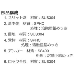 センタースリット（スリット幅60mm） T荷重：T-2(歩行用兼用)　蓋+枠セット