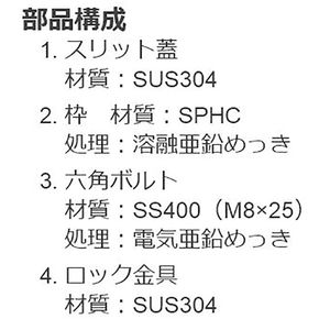 センタースリット（スリット幅60mm） T荷重：T-14　枠：定尺1m