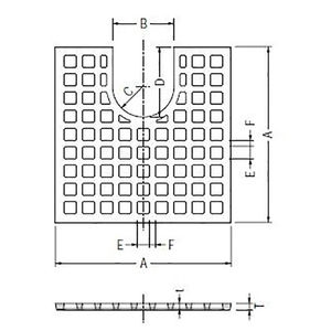 『鋳鉄製みぞ蓋』鋳鉄製　格子型　集水桝用　たて樋用　T荷重：歩行用