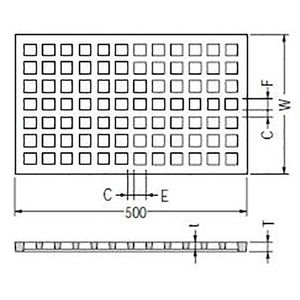 『鋳鉄製みぞ蓋』格子型　側溝用　T荷重：歩行用