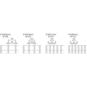 『ステンレス製グレーチング』プレーンタイプ　集水桝用　T荷重：歩行用　すきま26mm(P=30mm)