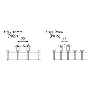 『ステンレス製グレーチング』滑り止め模様付　デルタ模様　歩道用　クローズエンド　T荷重：歩行用　すきま9mm(P=15mm)