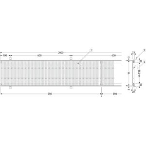 『ステンレス製グレーチング』ボルト固定式　細目プレーンタイプ　歩道用　すきま6mm　T荷重：歩行用