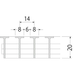 『ステンレス製グレーチング』ボルト固定式　細目プレーンタイプ　歩道用　すきま6mm　T荷重：歩行用