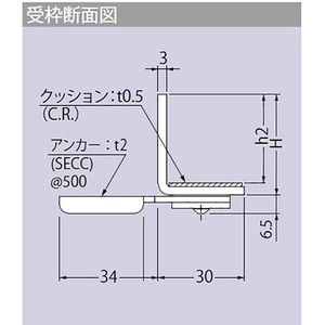 クッション付ステンレス製受枠