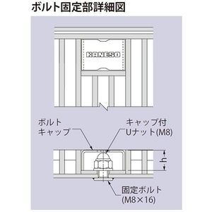 ボルト固定式グレーチング用角型キャップ