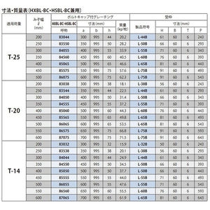 『スチール製グレーチング』ボルトキャップ付　ボルト固定式　プレーンタイプ　横断溝用 T荷重：T-20