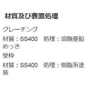 『スチール製グレーチング』プレーンタイプ　枠付正方形型　集水桝用　受枠処理：樹脂系塗装-K　T荷重：T-2