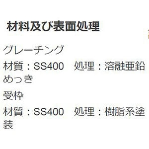 『スチール製グレーチング』細目滑り止め模様付　枠付正方形型　集水桝用　受枠処理：樹脂系塗装-K　T荷重：T-2