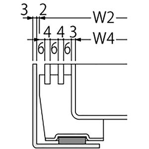 『カラー舗装用みぞ蓋（化粧用スリットみぞ蓋）』タイル用　充填深さ30mm　ステンレス製 （すきま6mm）　側溝用　クッション付　シングルスリットタイプ（把手穴付）　T荷重：T-2