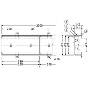 『カラー舗装用みぞ蓋（化粧用スリットみぞ蓋）』インターロッキングブロック用　充填深さ65mm スチール製（すきま6mm）　側溝用　T荷重：歩行用