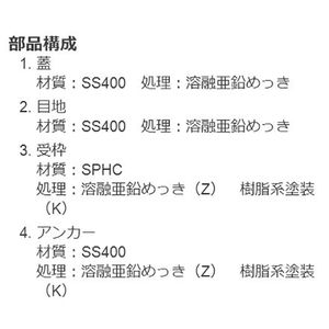 『カラー舗装用みぞ蓋（化粧用スリットみぞ蓋）』インターロッキングブロック用　充填深さ65mm スチール製（すきま6mm）　集水桝用　T荷重：T-2