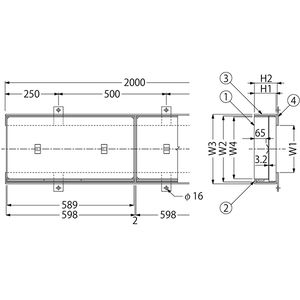 『カラー舗装用みぞ蓋（化粧用スリットみぞ蓋）』インターロッキングブロック用　充填深さ65mm スチール製（すきま6mm）　側溝用　シングルスリットタイプ　T荷重：歩行用