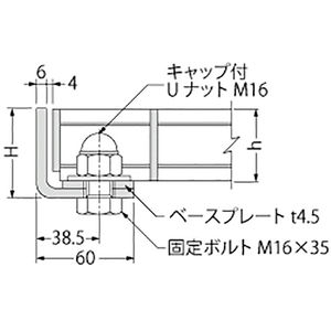 『スチール製グレーチング』ボルト固定式　滑り止め模様付　枠付正方形型　集水桝用　クッション材なし　T荷重：T-14・T-6