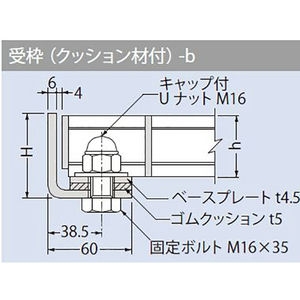 『スチール製グレーチング』ボルト固定式　プレーンタイプ　枠付正方形型　集水桝用　クッション材付　T荷重：T-25