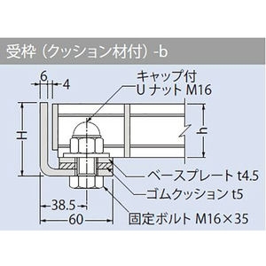 『スチール製グレーチング』ボルト固定式　細目滑り止め模様付　枠付正方形型　集水桝用　クッション材付　T荷重：T-20