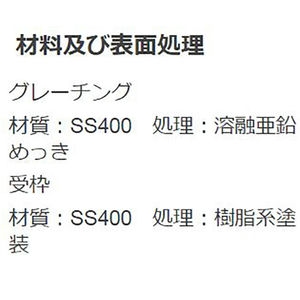 『スチール製グレーチング』細目滑り止め模様付　枠付110度開閉式　集水桝用　T荷重：T-2