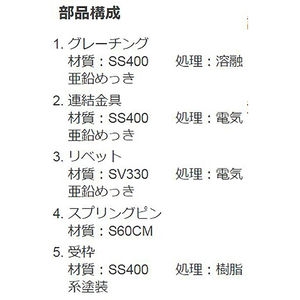 『スチール製グレーチング』滑り止め模様付　枠付180度開閉式　集水桝用　T荷重：T-25