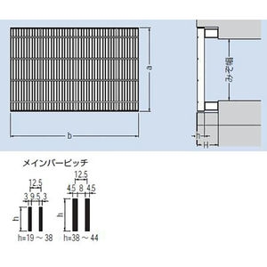 『スチール製グレーチング』細目プレーンタイプ　かさあげ型　側溝用　T荷重：T-14