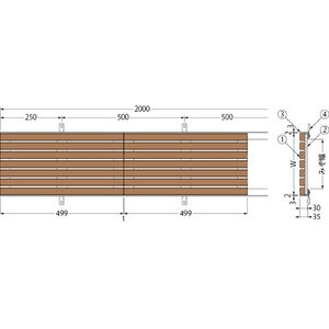 縦目タイプ　リサイクルウッドグレーチング　T荷重：歩行用