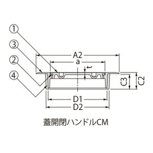 非防水用・化粧型 床上掃除口　ステンレス製 塩ビ管差込用　VP管・VU管兼用