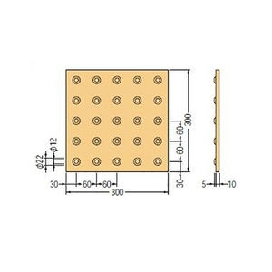 JIS型　屋外用　ゴムチップ製　視覚障害者誘導用ブロック 点状突起