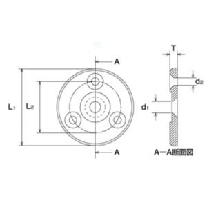 片面ドア取手用座金（表付け用）