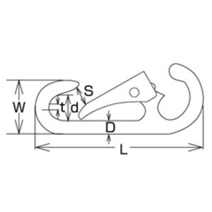 スナップフックD型（オープンタイプ）
