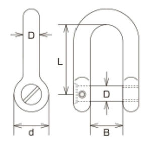 ネジ止め沈みシャックル