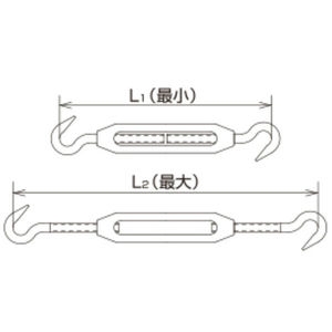 【バラ単位】枠式ターンバックル（フック＆フック）