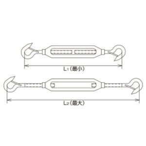 枠式ターンバックル 外れ止め付（フック＆フック）