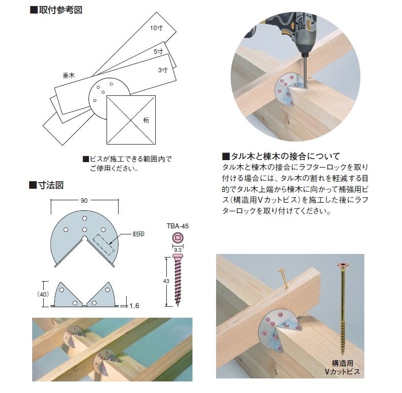 ラフターロック AA100900 サイズ90×90×1.6(t) : 建設パーツなど建築