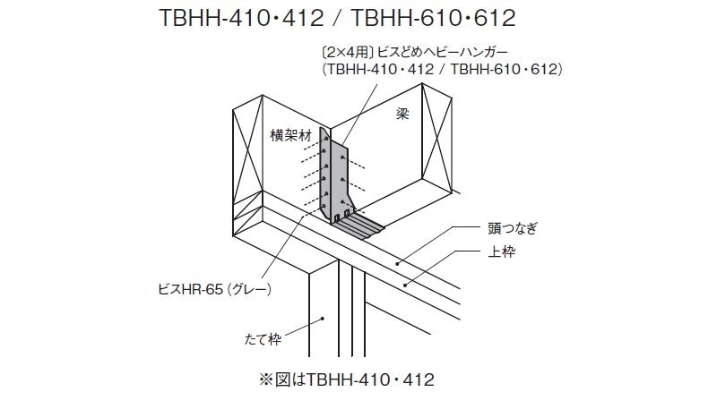 2×4用〕ビスどめヘビーハンガー TBHH-410・412 : 建設パーツなど建築