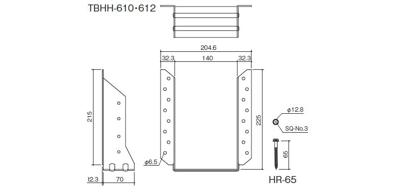 2×4用〕ビスどめヘビーハンガー TBHH-610・612 : 建設パーツなど建築