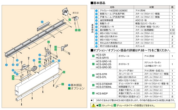 スライデックス 傾斜レールタイプ(自閉式) HCS-80L 片引き・左引き用