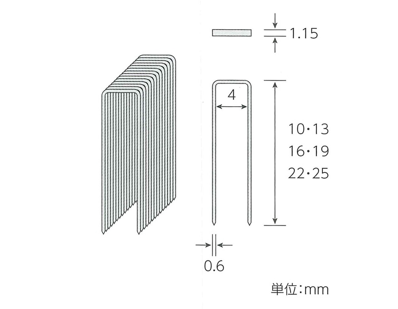 ステープル 4mm幅(PJ419W) J-419W 白 : 建設パーツなど建築金物激安通販の加藤金物