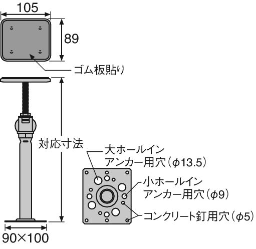 鋼製束大引受Tタイプ YM-3045T ブラック 312～447mm : 建設パーツなど