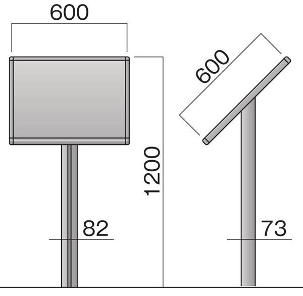 掲示板 サインボード SBO-AT型 表示有効寸法：[幅884mm×高584mm] (SBO-AT-2) - 2